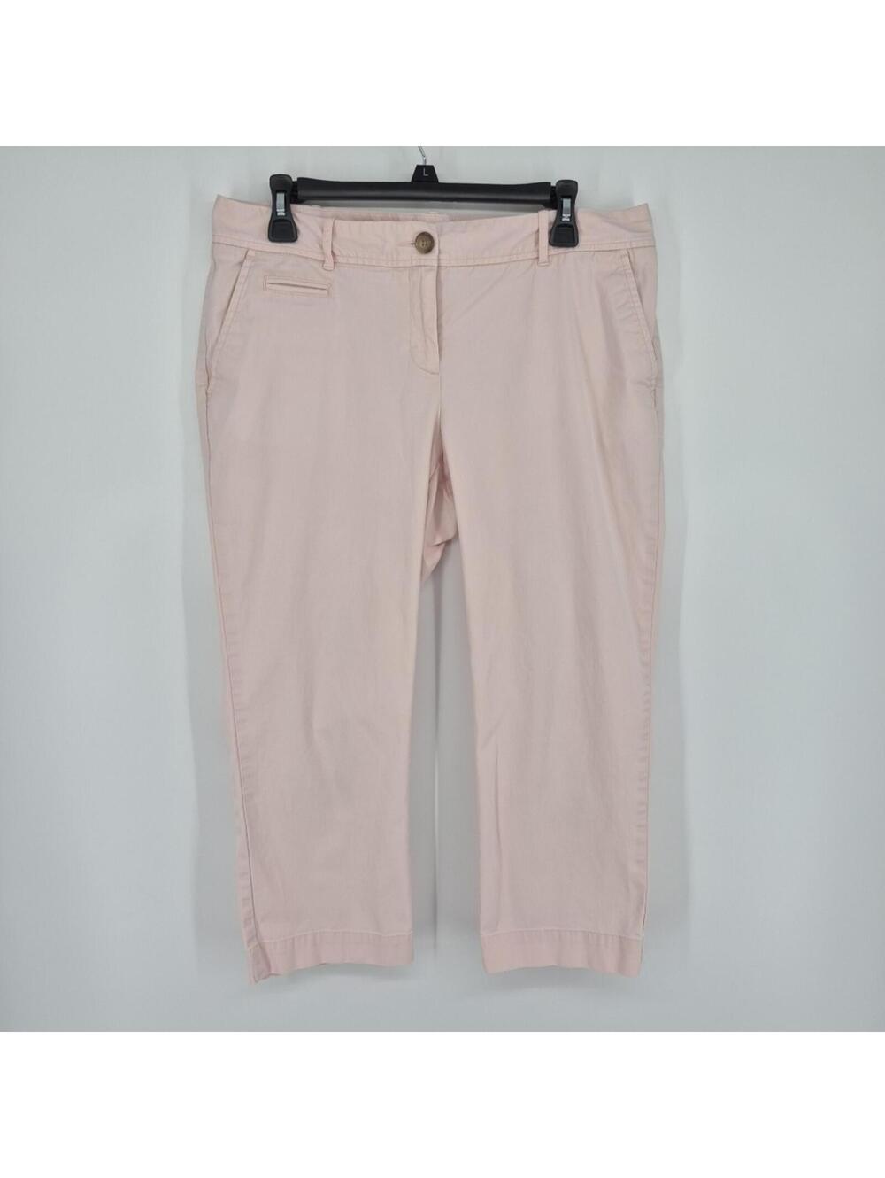 Lands End Capri Pants Light Pink Women's Size 10 Mid Rise Cropped Casual Stretch